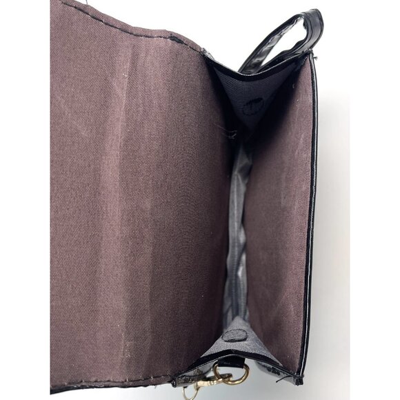 Sanrio HELLO KITTY 6.75"x5.5 Black Patent Crossbody PURSE Handbag Yellow EUC - Picture 4 of 4